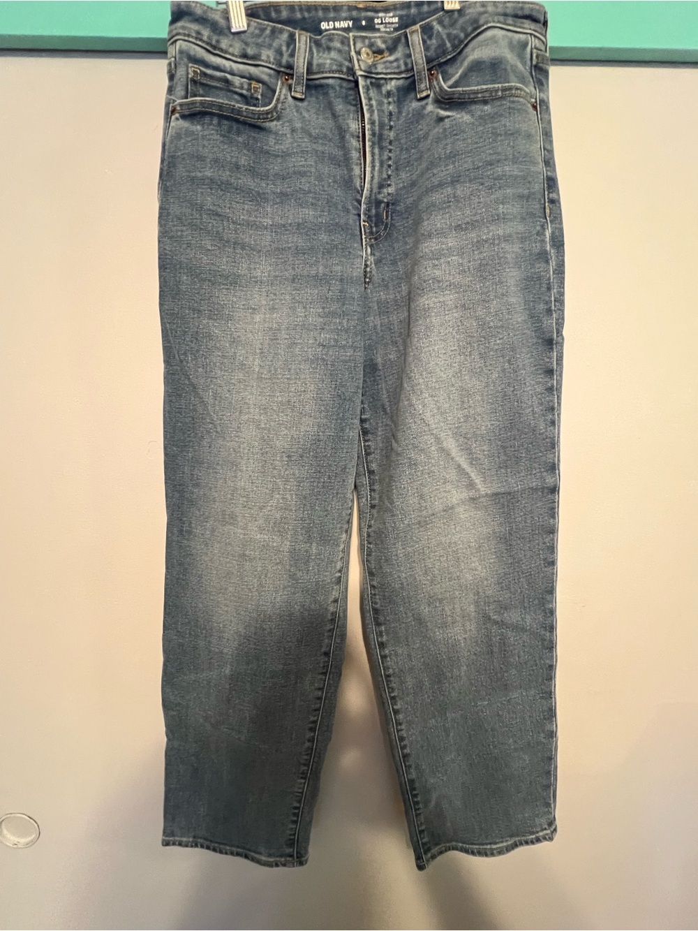 Old Navy OG Loose High Rise Jeans Size 8 Secret-Smooth Pockets Relaxed Wide Leg
